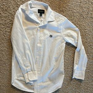 Ralph Lauren button down white oxford shirt. Size 10 boys. Worn once.